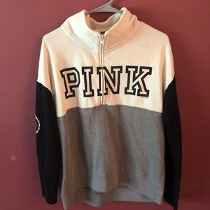 Pink quarter zip sweatshirt